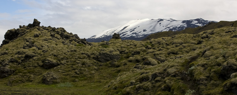 Mount Heckla Above Lava Field